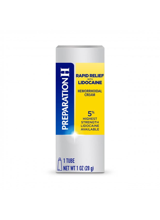 Preparation H Preparation H Rapid Relief Hemorrhoid Cream with Lidocaine, Numbing Relief for Swelling, Pain, Burning and Itching - 1 Oz Tube  - Image 2