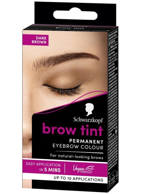Schwarzkopf Brow Tint Permanent Eyebrow Colour Dark Brown