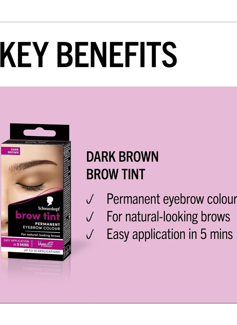 Schwarzkopf Brow Tint Permanent Eyebrow Colour Dark Brown