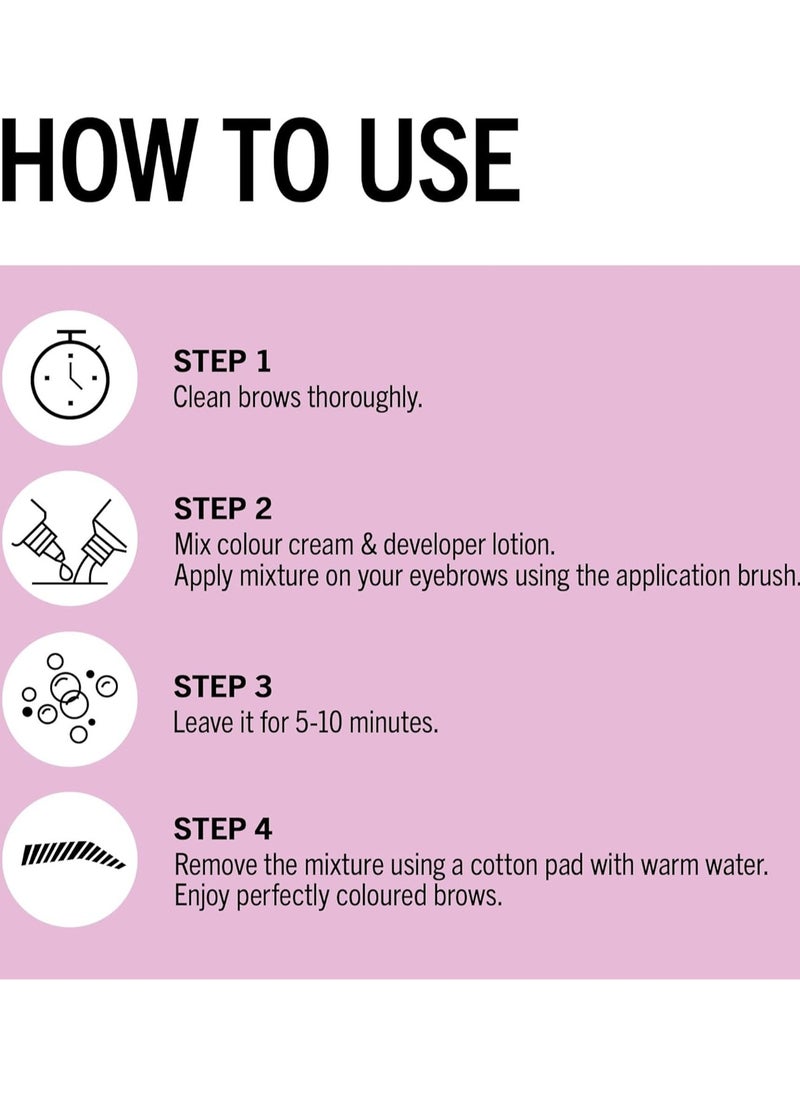 Schwarzkopf Brow Tint Permanent Eyebrow Colour Dark Brown