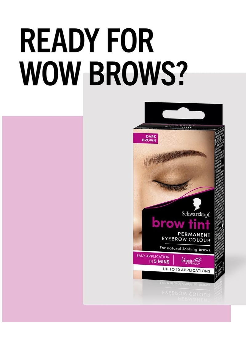 Schwarzkopf Brow Tint Permanent Eyebrow Colour Dark Brown