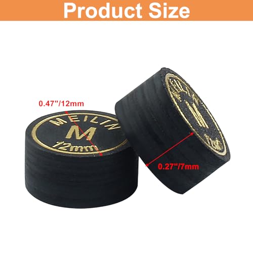 Coufce 4PCS 12mm Pool Cue Tips Medium How Cue Tip Billiard Accessories Suitable for Pool Cues and Snooker - Image 2