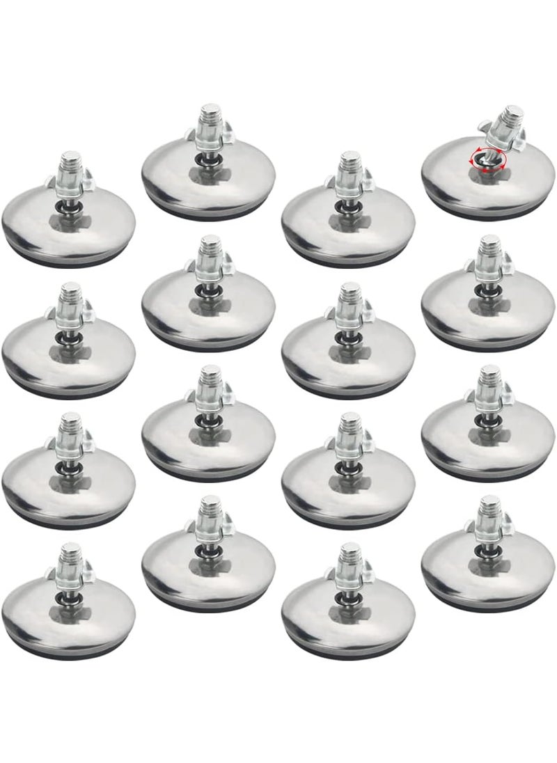 WMYCONGCONG WMYCONGCONG 16 PCS Adjustable Swivel Leveling Feet M8 Furniture Levelers Adjustable Table Feet with 16 PCS TNut for Cabinet Table Chair Legs Base Dia 187  - Image 1