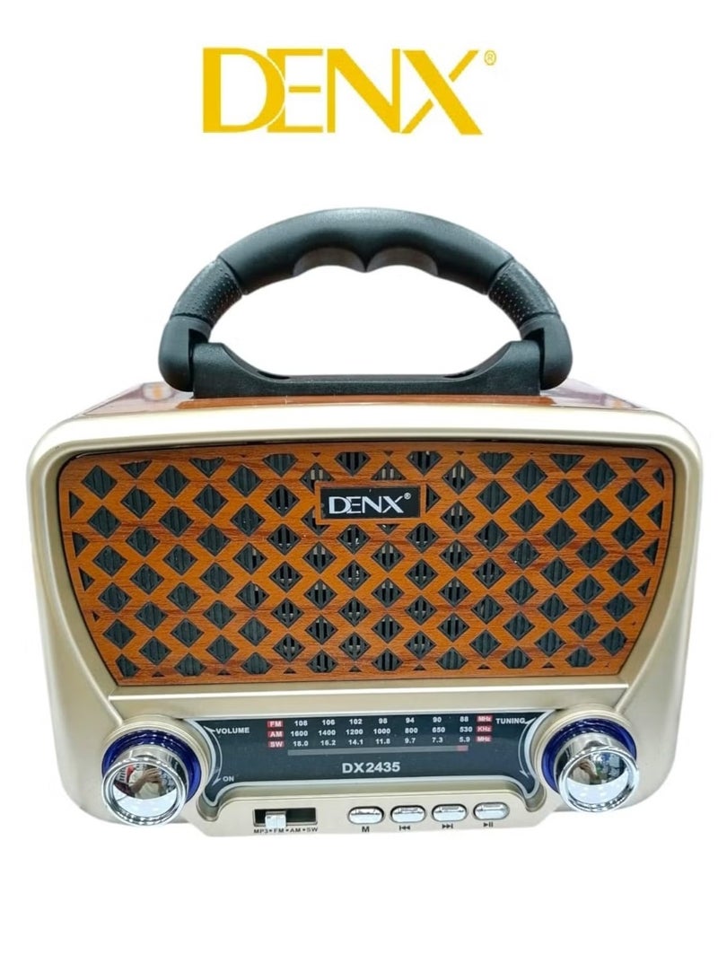 Denx Rechargeable Radio, Portable Radio AM FM Transistor with Best Sound, Solar/Battery Operated Radio, Support TF Card/USB Playing  - Image 1