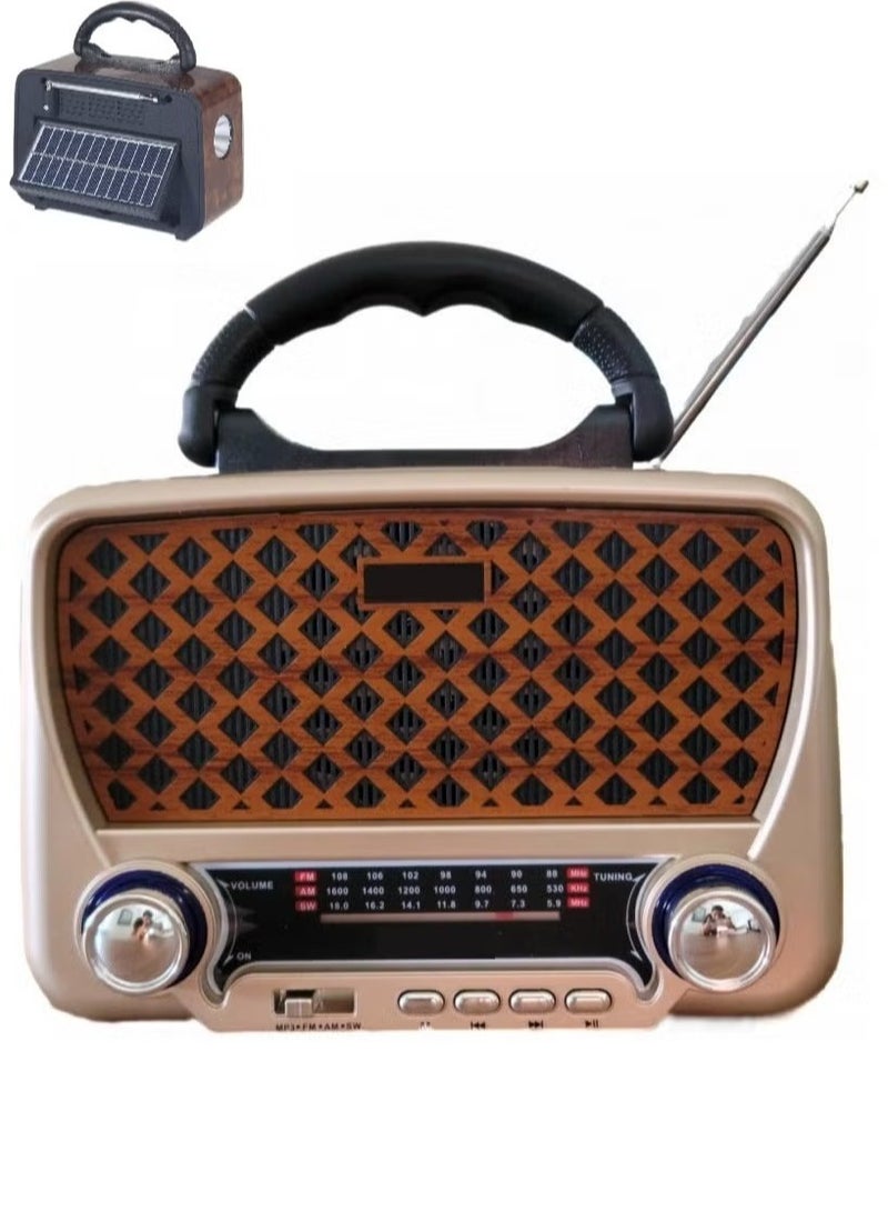 Denx Rechargeable Radio, Portable Radio AM FM Transistor with Best Sound, Solar/Battery Operated Radio, Support TF Card/USB Playing  - Image 2