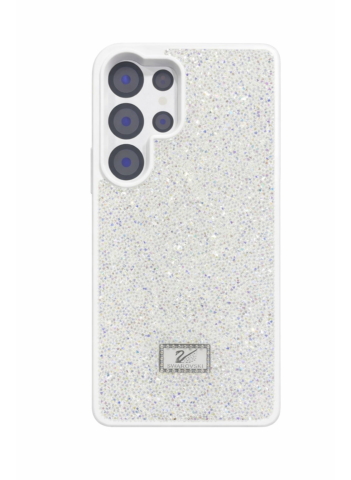 VR CREATIVE Luxury Sparkling Crystal Rhinestone Protective Phone Case Cover for Samsung Galaxy S25 Ultra – White