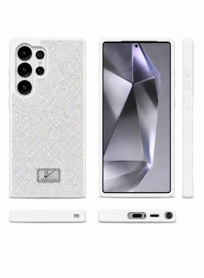 VR CREATIVE Luxury Sparkling Crystal Rhinestone Protective Phone Case Cover for Samsung Galaxy S25 Ultra – White - Image 3