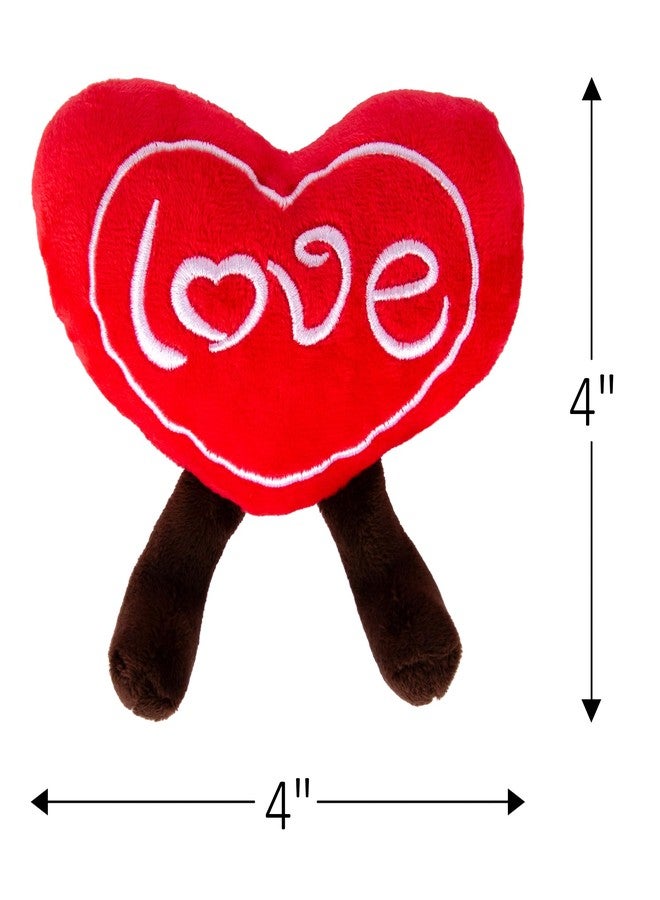 ArtCreativity Set of 4 Small Valentines Plush Hearts - Cute Love Heart Plush Toys in Assorted Designs - Stuffed Love Heart Toy Set - Decorations and Valentine’s Gifts for Kids, Girlfriend, Wife - Image 4