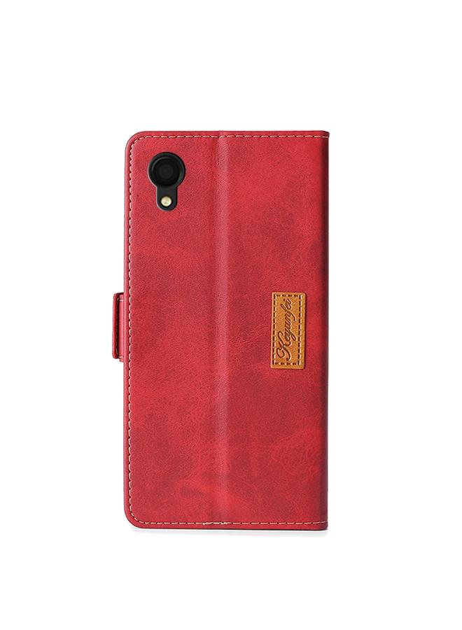 اس-توب جراب لهاتف Samsung Galaxy A22 5G إصدار JP، جراب هاتف جلدي بلون متباين مع مشبك جانبي - Image 3