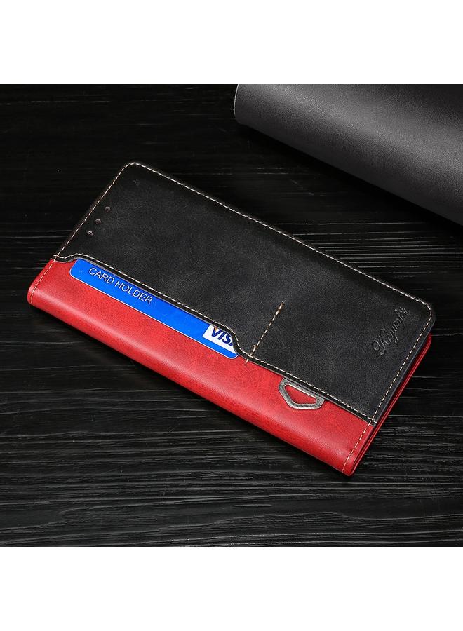 اس-توب جراب لهاتف Samsung Galaxy A22 5G إصدار JP، جراب هاتف جلدي بلون متباين مع مشبك جانبي - Image 1