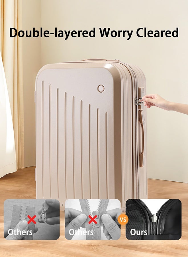 XiuWoo 4-Piece Multi-Size Hardshell Luggage Set With Spinner Wheels 14/20/24/28 Inch TSA Lock Durable PC Hard Shell Suitcases For Women Men Air Travel Family Business Trips Sturdy Scratch-Resistant Lightweight,Pink - Image 4