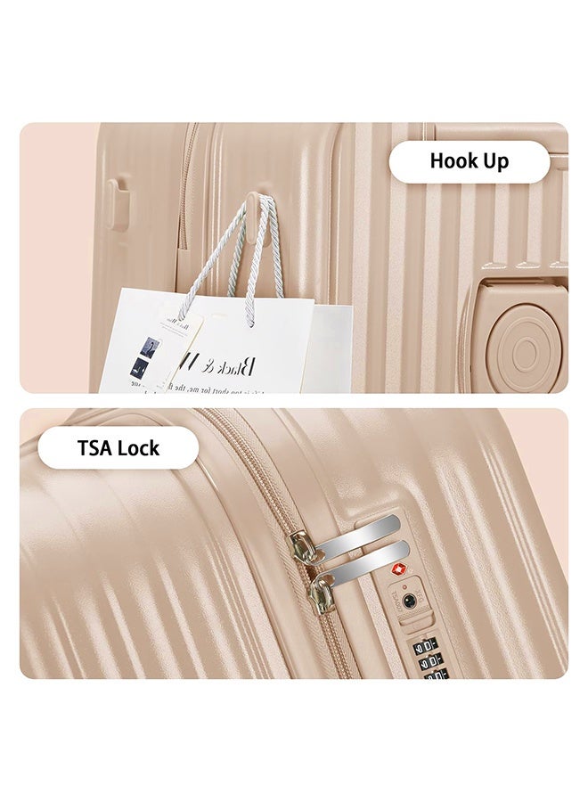 XiuWoo 4-Piece Multi-Size Hardshell Luggage Set With Spinner Wheels 14/20/24/28 Inch TSA Lock Durable PC Hard Shell Suitcases For Women Men Air Travel Family Business Trips Sturdy Scratch-Resistant Lightweight,Pink - Image 5