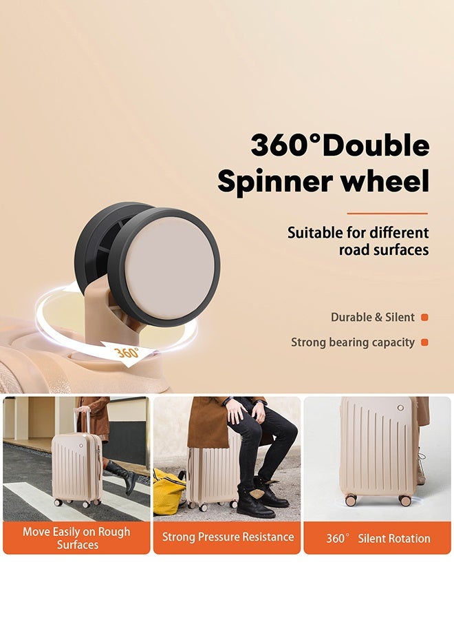 XiuWoo 4-Piece Multi-Size Hardshell Luggage Set With Spinner Wheels 14/20/24/28 Inch TSA Lock Durable PC Hard Shell Suitcases For Women Men Air Travel Family Business Trips Sturdy Scratch-Resistant Lightweight,Pink - Image 3