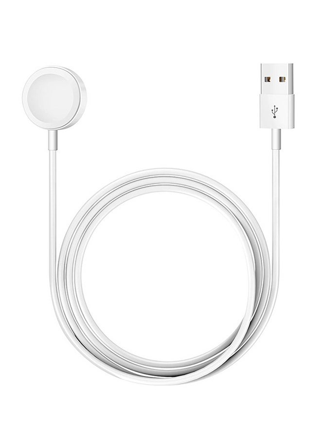 ماركة غير محددة كابل شاحن لاسلكي مغناطيسي USB لساعة Apple Watch، متوافق مع Apple Watch Series 10/Ultra/9/8/7/6/SE/5/4/3/2/1 أبيض (1 متر)  - Image 1