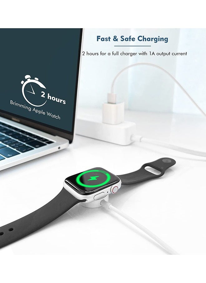 ماركة غير محددة كابل شاحن لاسلكي مغناطيسي USB لساعة Apple Watch، متوافق مع Apple Watch Series 10/Ultra/9/8/7/6/SE/5/4/3/2/1 أبيض (1 متر)  - Image 5
