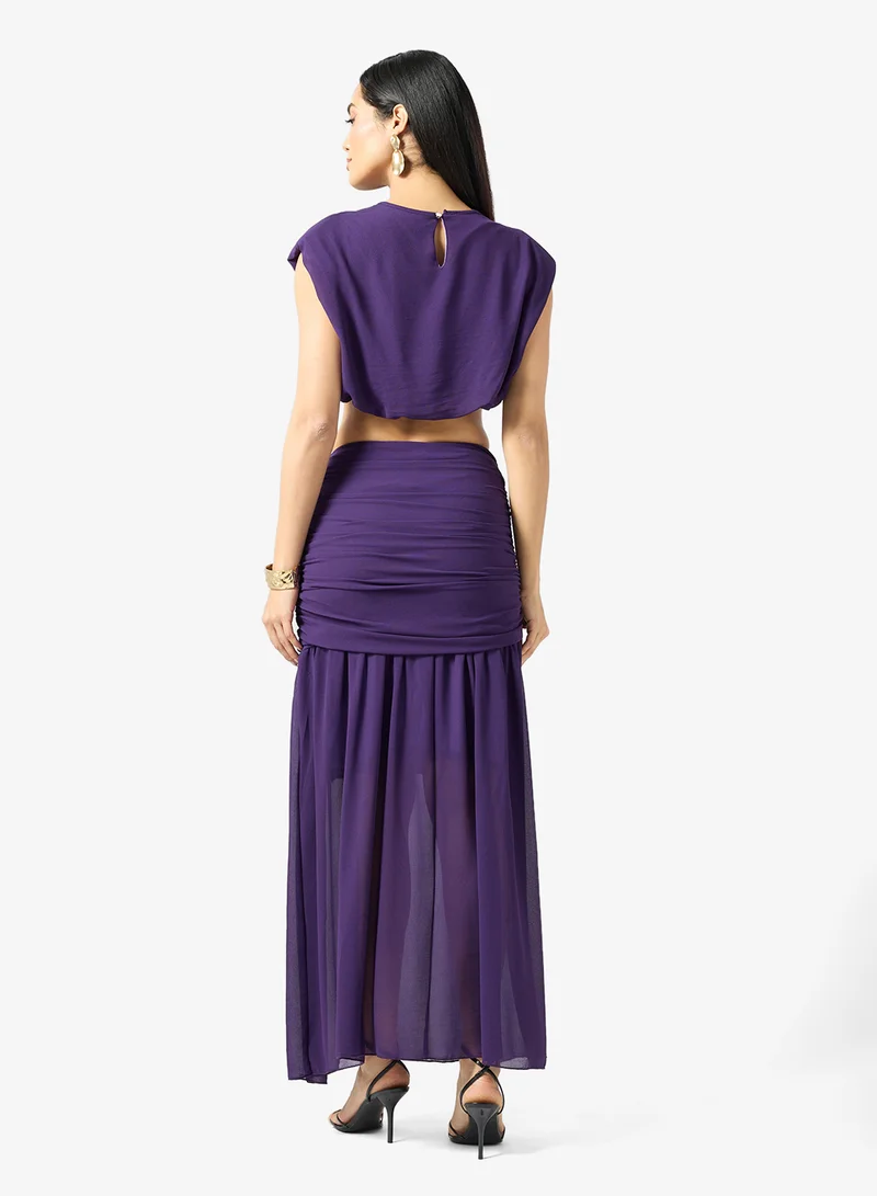 Ella Crop Top With Ruched skirt