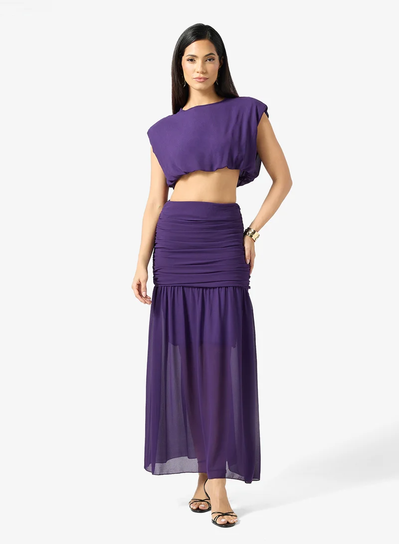 Ella Crop Top With Ruched skirt