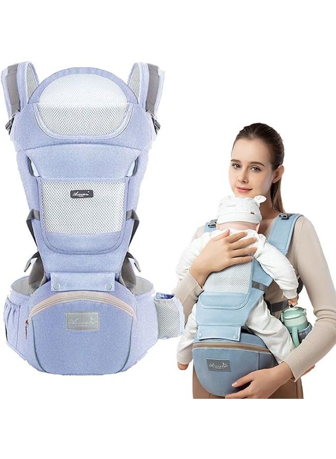 AL RAID Multifunction Baby Strap Waist Stool Hip Seat Baby Carrier, Suitable For 0-36 Months Baby,6 in 1 Carrying Mode,Adjustable Size, Very Suitable For Hiking Shopping Trip (Blue) - Image 1