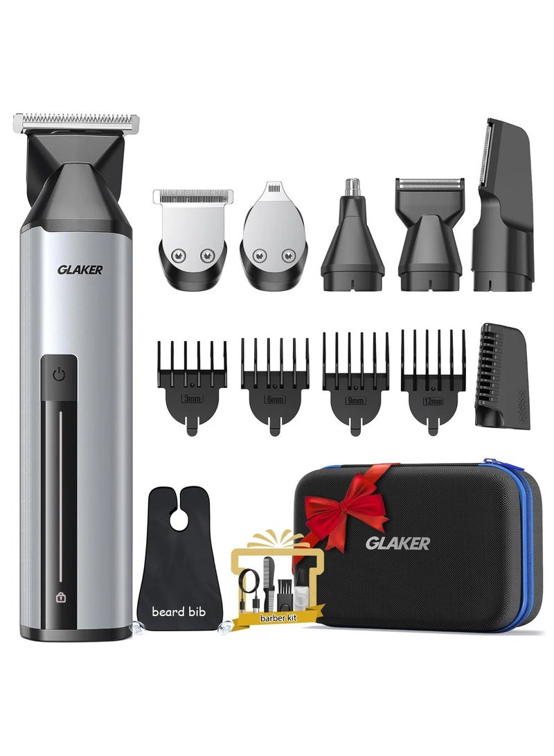 GLAKER Experience 140 minutes of cordless use with this shaving trimmer razor, featuring a smart LED indicator. The 1.96-foot USB-C cable ensures travel convenience and prevents accidental activation. - Image 1