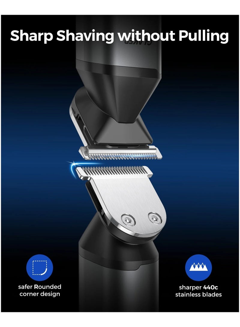 GLAKER Experience 140 minutes of cordless use with this shaving trimmer razor, featuring a smart LED indicator. The 1.96-foot USB-C cable ensures travel convenience and prevents accidental activation. - Image 3