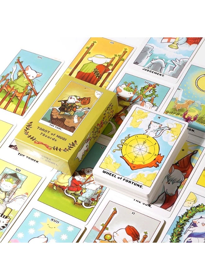 NIBEMINENT The Mugi tarot card 78 with a cute cat tarot card divination is a gift for beginners and collectors of board games - Image 4