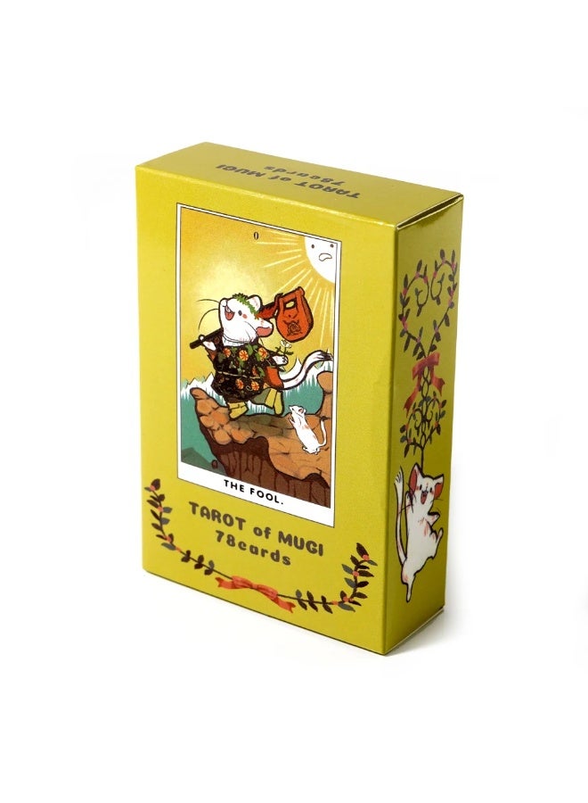 NIBEMINENT The Mugi tarot card 78 with a cute cat tarot card divination is a gift for beginners and collectors of board games - Image 1
