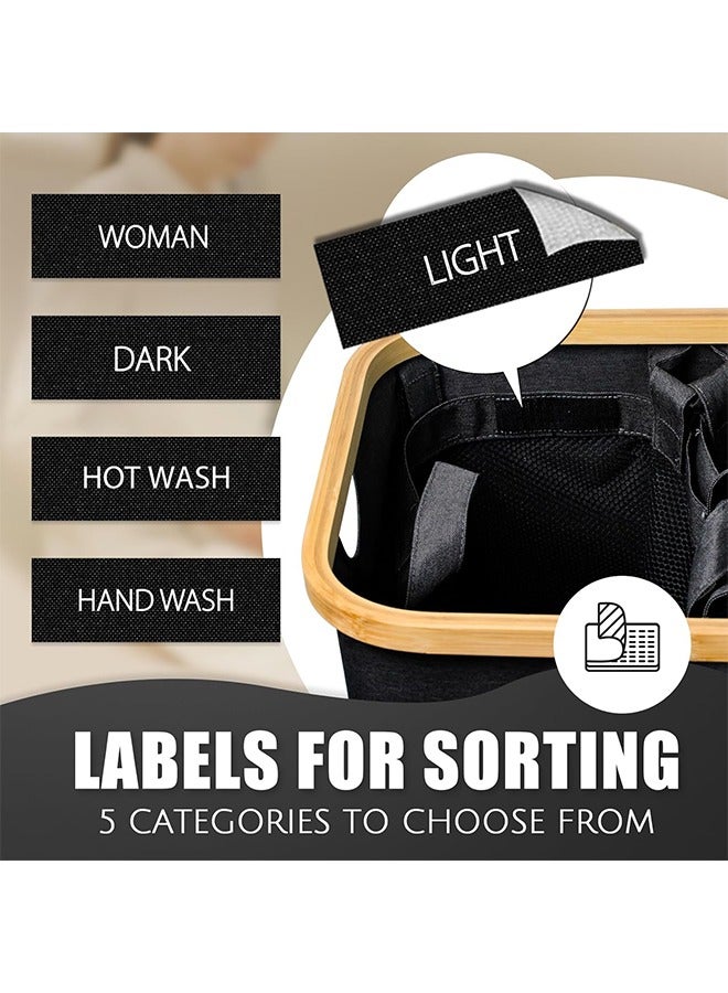 Beauenty Laundry Basket with Lid  3 Section Extra Large Laundry Hamper  Divided Laundry Hamper with Removable Bags  for Bathroom, Bedroom(Black  140L  3 Section)  - Image 2