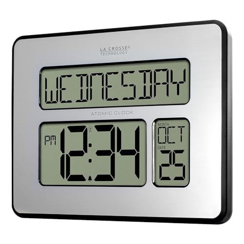 La Crosse Technology Atomic Wall/Table Clock, Metal, 7.5-inch H x 9.75-inch W x 1-inch D (513-1419) (513-1419-INT) - Image 2