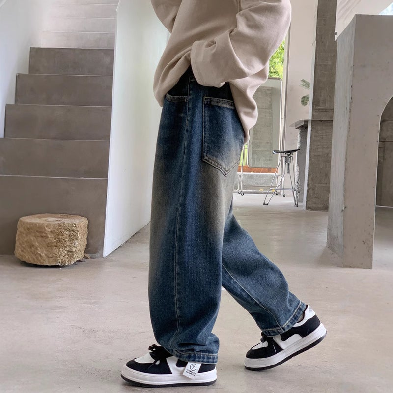 Boys' Spring Pants Loose Wide-Leg Jeans Spring Children'S Plus-Size Boys' Big Kids' Long Pants - Image 4