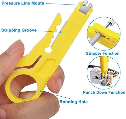 XIKKART Crimping Tool | Rj45 Rj11 Crimping Tool Kit, Ethernet Crimp Tool, 30Pcs CAT5 CAT5e Cat6 Connectors, 30PCS Boot Covers, 1 Network Cable Wire Stripper And Cutter, Combo Set (Multicolor) - Image 5