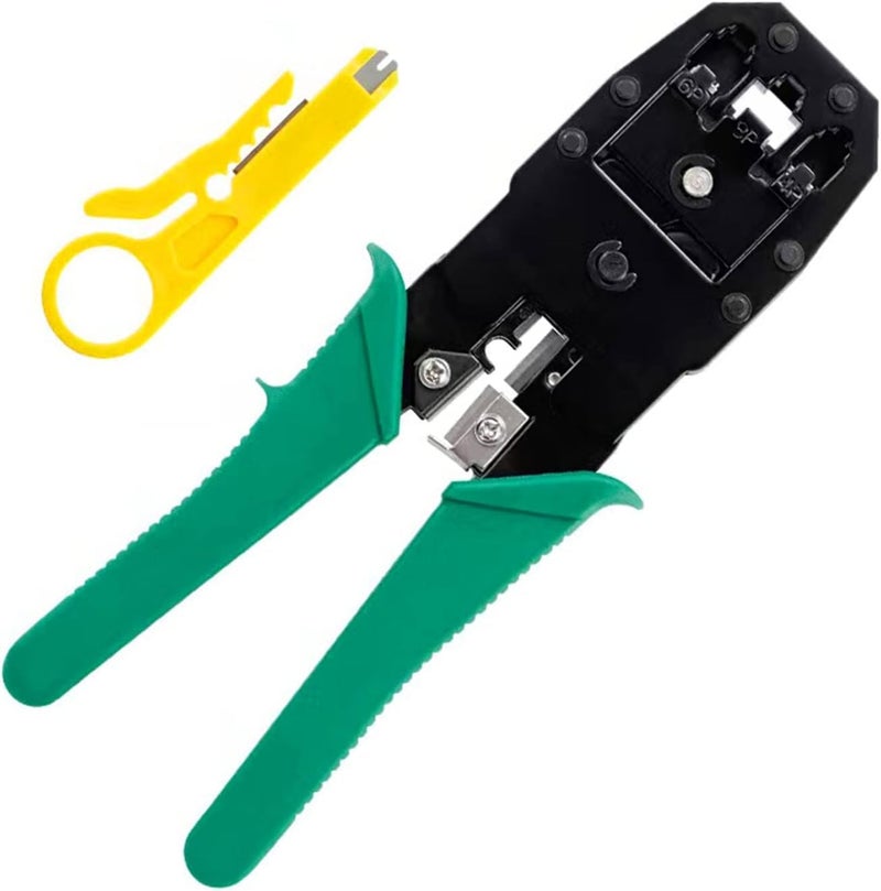 XIKKART Crimping Tool | Rj45 Rj11 Crimping Tool Kit, Ethernet Crimp Tool, 30Pcs CAT5 CAT5e Cat6 Connectors, 30PCS Boot Covers, 1 Network Cable Wire Stripper And Cutter, Combo Set (Multicolor) - Image 2
