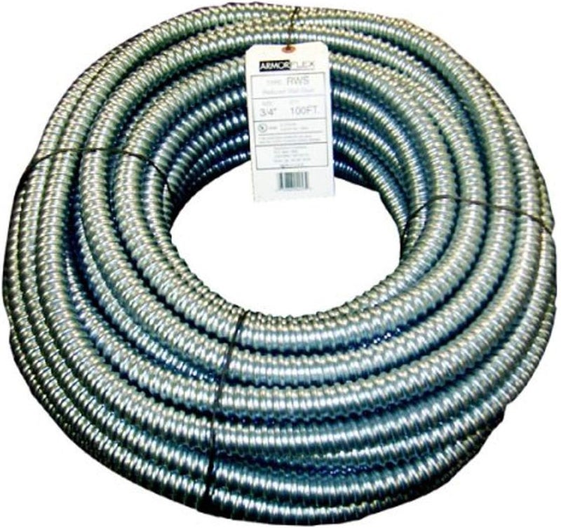 Woods 55081902 55081902 Gal Flex Type Rws Reduced Wall Flexible Conduit 34 in X 100 Ft Coil Steel 34Inchby100Foot GrayMetallic