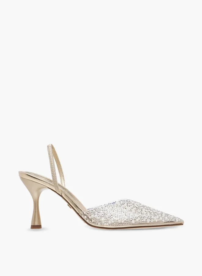 سيليست Womens Embellished Slip-On Sandals With Stiletto Heels Ramadan Collection