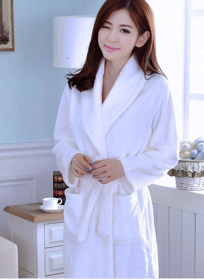NIBEMINENT Women's flannel fabric home wear night gown robe  - Image 1
