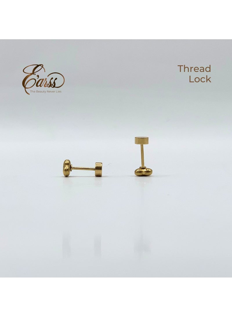 Earss Heart Shaped Stud Earring For Kids, Gold Plated - Image 4