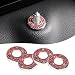 Sodcay 4 Pack Bling Car Inner Door Lock Covers Rhinestones Pull Rod Bolt Decoration Stickers Auto Universal Sparkly Door Bolt Cap Compatible with MercedesBenz ABCDE Class Red - Image 2