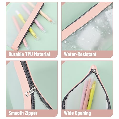Mr. Pen- Clear Pencil Pouch, 8.50"x4.25", 3 Pack, Durable TPU Material, Medium Water-Resistant Pencil Bags with Smooth Zipper, Multipurpose Clear Pouch for Stationery, School, Office, Travel Supplies - Image 5