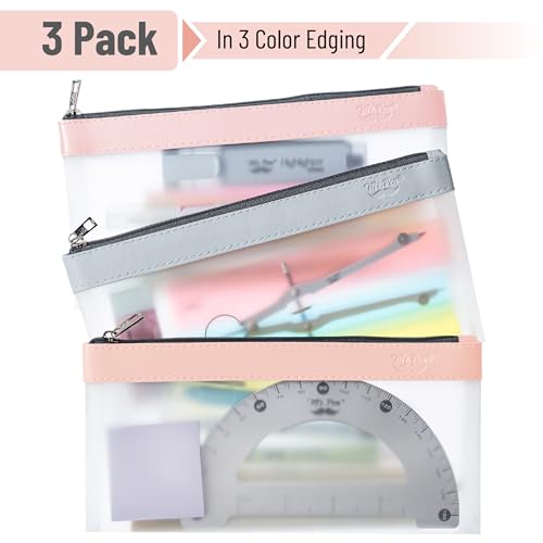 Mr. Pen- Clear Pencil Pouch, 8.50"x4.25", 3 Pack, Durable TPU Material, Medium Water-Resistant Pencil Bags with Smooth Zipper, Multipurpose Clear Pouch for Stationery, School, Office, Travel Supplies - Image 2
