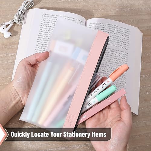 Mr. Pen- Clear Pencil Pouch, 8.50"x4.25", 3 Pack, Durable TPU Material, Medium Water-Resistant Pencil Bags with Smooth Zipper, Multipurpose Clear Pouch for Stationery, School, Office, Travel Supplies - Image 4