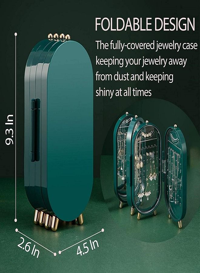 Earring Holder Stand for Women Foldable Acrylic Jewelry Display Stand Box Jewelry organizer with mirror Suitable for Drop Earrings,Necklaces,Rings - Image 3