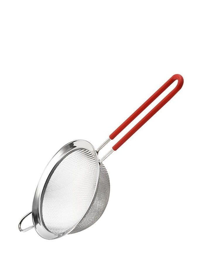 316 Stainless Steel Tea and Flour Strainer – Durable with Comfortable Silicone Handle - Image 1