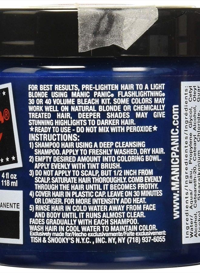 Manic Panic صبغة شعر تركواز ذرية - جهد عالي كلاسيكي - لون شعر أزرق نيون ساطع شبه دائم مع نغمات خضراء - نباتي، خالي من PPD والأمونيا (4 أونصات) - Image 2