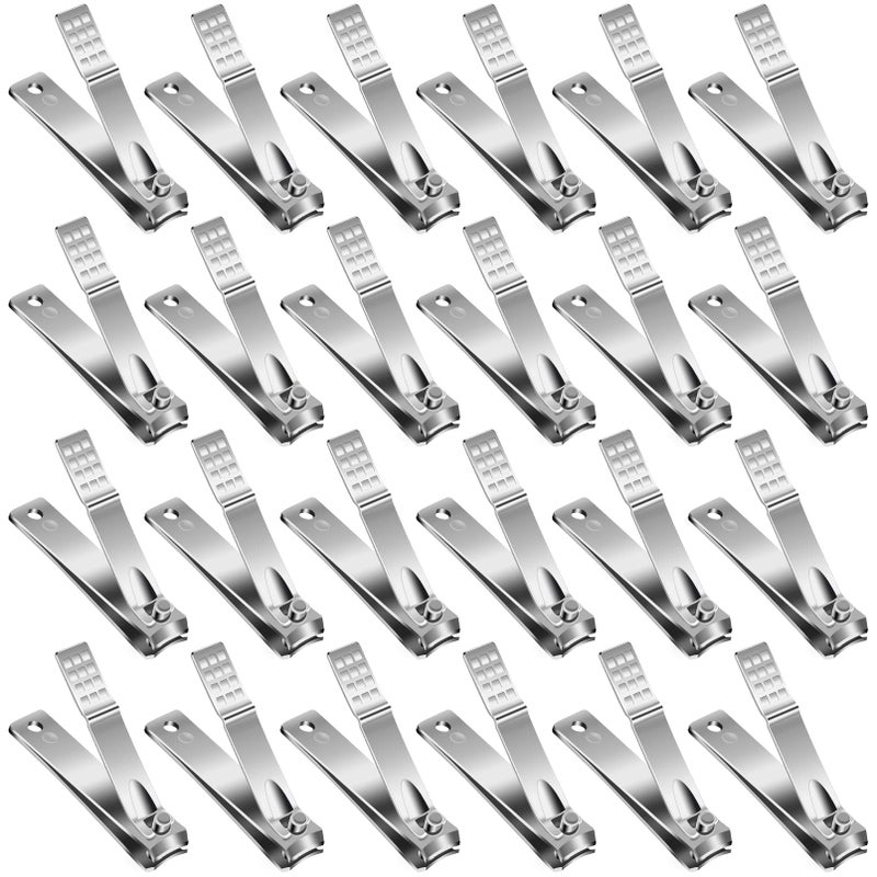Nail Clippers Set24 Pack Stainless Steel Nail Clippers BulkSilver Nail CutterUltra Sharp Sturdy Fingernail Clippers and Toenail Clippers for Women Men24 PcsSilver