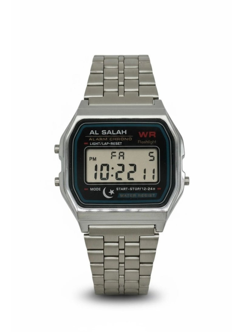 الصلاة ساعة رقمية كلاسيكية مضادة للماء بتصميم أنيق خفيف الوزن بشاشة رقمية واضحة مع منبه وإضاءة ليلية وسوار مريح للرجال والنساء مثالية للاستخدام اليومي والأنشطة الرياضية - Image 4