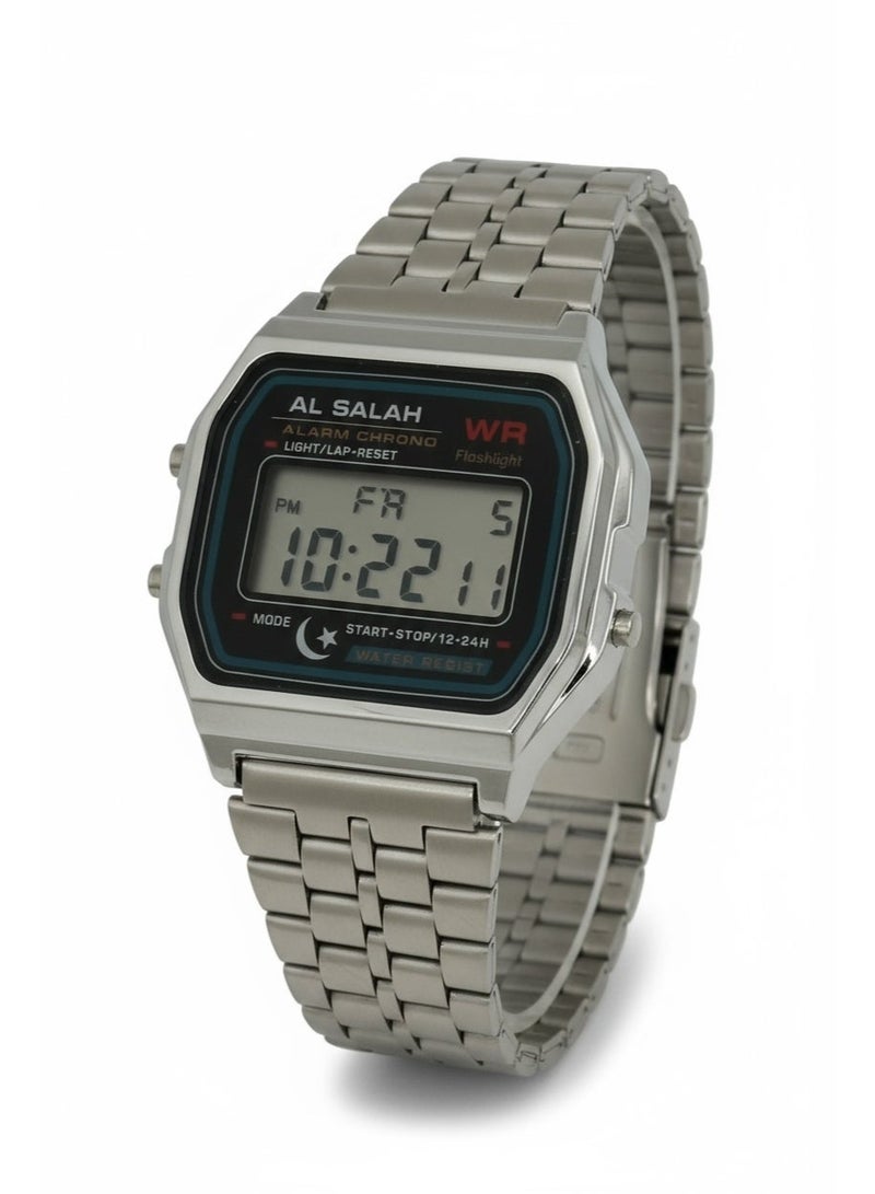 الصلاة ساعة رقمية كلاسيكية مضادة للماء بتصميم أنيق خفيف الوزن بشاشة رقمية واضحة مع منبه وإضاءة ليلية وسوار مريح للرجال والنساء مثالية للاستخدام اليومي والأنشطة الرياضية - Image 3