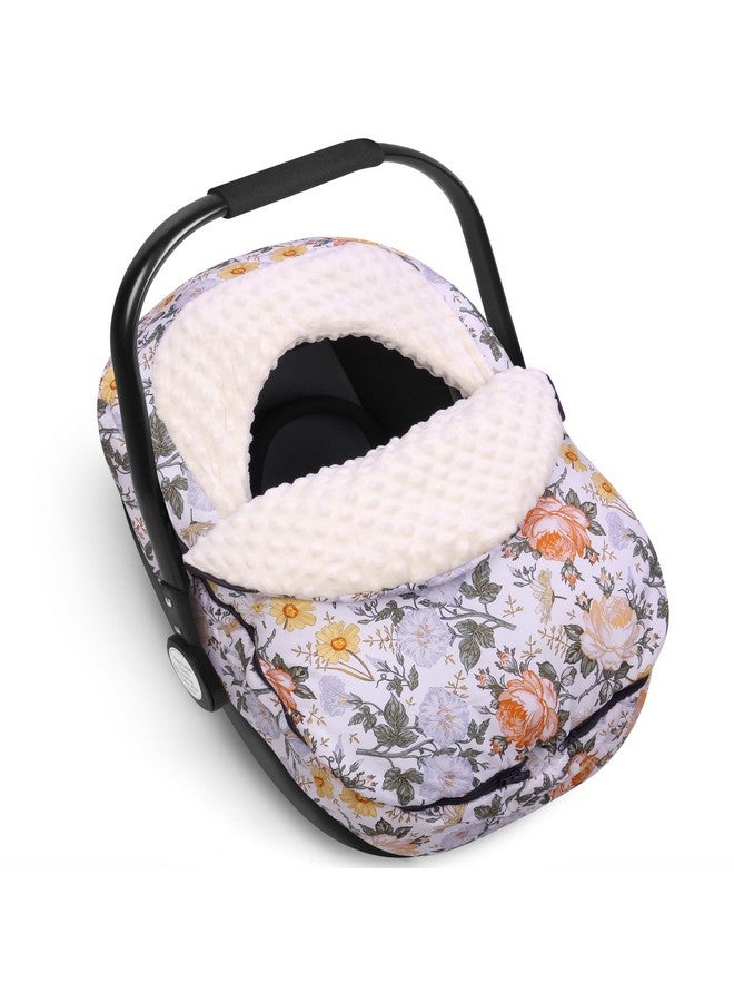 Metplus Winter Baby Car Seat Cover, Blanket-Style Winter Car Seat Canopy for Babies, Warm Plush Fleece Baby Carrier Cover for Infant Boys Girls - Image 1