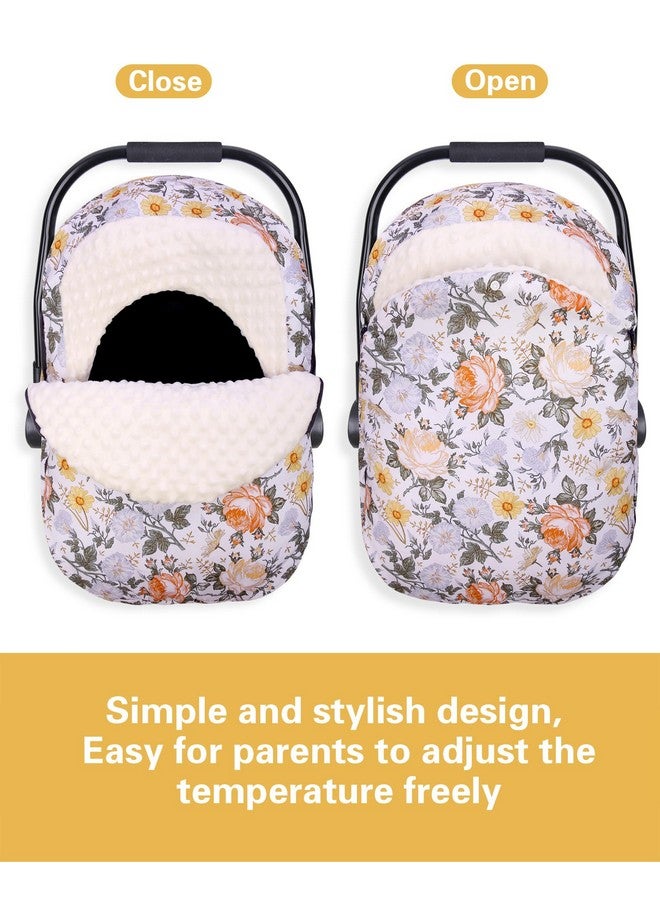Metplus Winter Baby Car Seat Cover, Blanket-Style Winter Car Seat Canopy for Babies, Warm Plush Fleece Baby Carrier Cover for Infant Boys Girls - Image 4