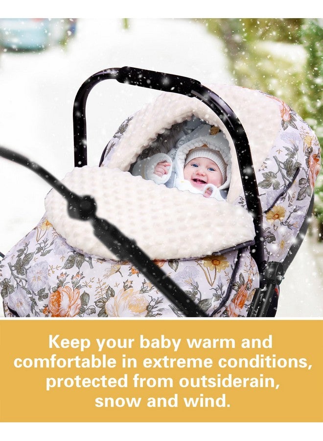 Metplus Winter Baby Car Seat Cover, Blanket-Style Winter Car Seat Canopy for Babies, Warm Plush Fleece Baby Carrier Cover for Infant Boys Girls - Image 2