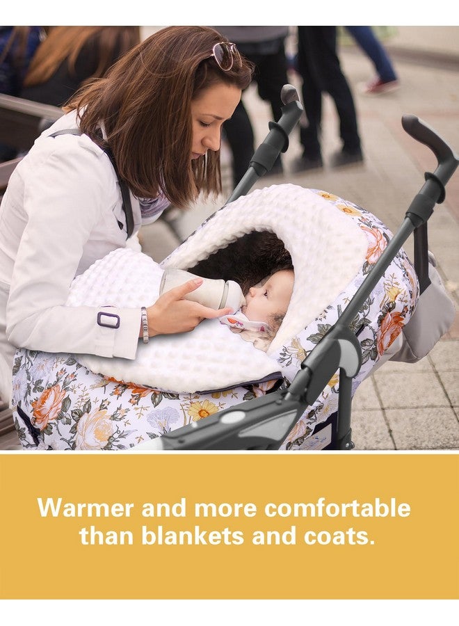 Metplus Winter Baby Car Seat Cover, Blanket-Style Winter Car Seat Canopy for Babies, Warm Plush Fleece Baby Carrier Cover for Infant Boys Girls - Image 5