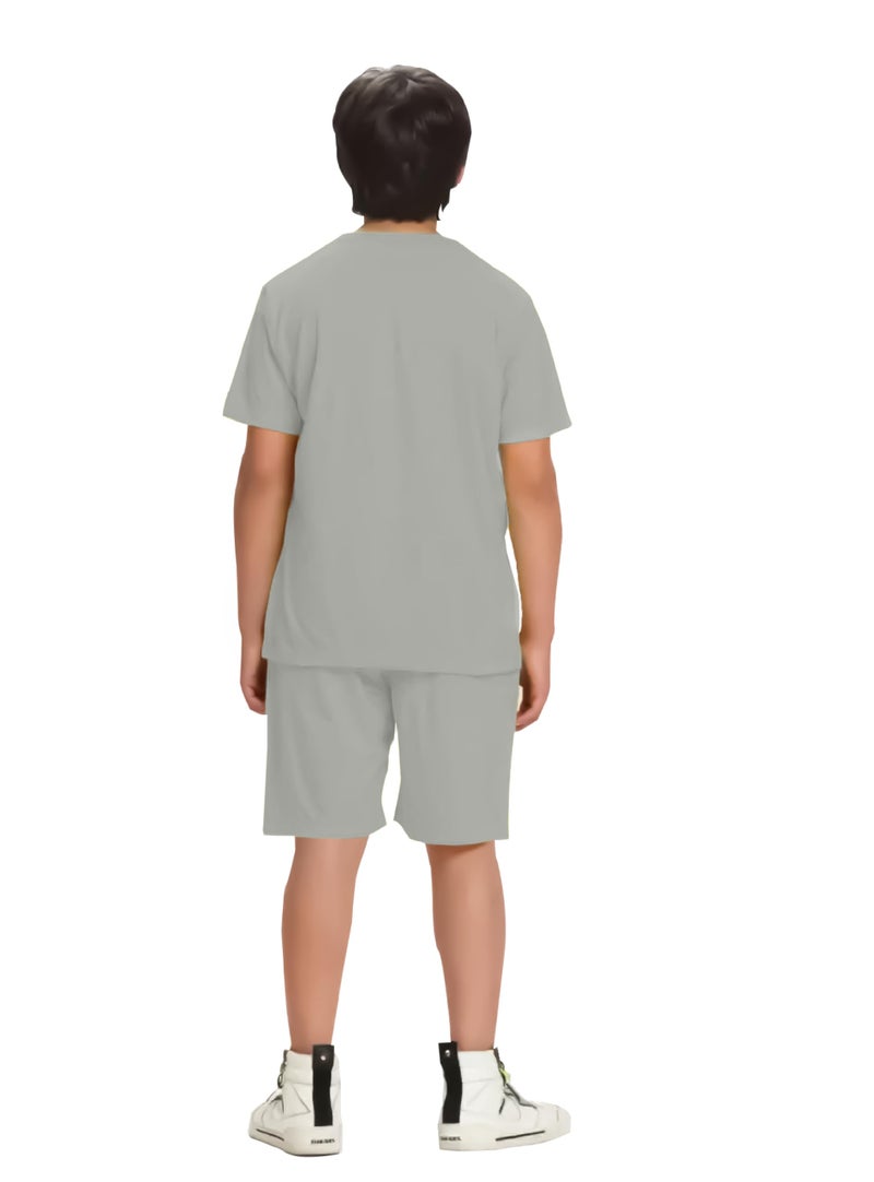 KYDA KIDS® Boys 100% Pure Combed Cotton Co-ord Clothing Set Premium Printed T-Shirt & Shorts | Relaxed Fit Summer Outfit for Kids - Image 2